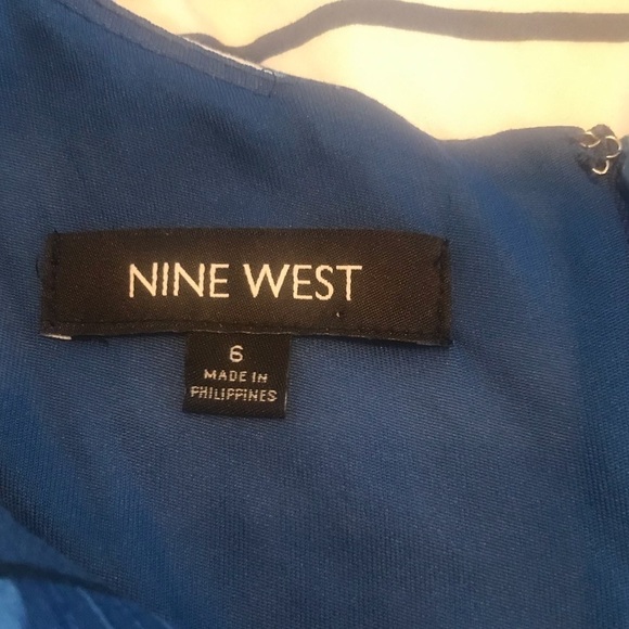 💙 Nine West Women’s Blue Striped Dress - Picture 2 of 7